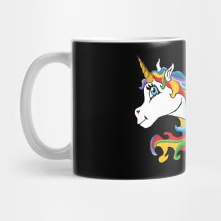 Colourful unicorn with rainbow coloured mane Mug